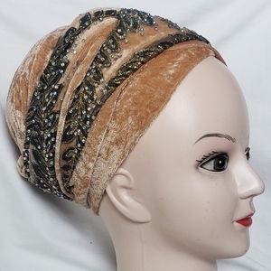 Caramel velvet head wrap